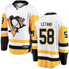 Men's Pittsburgh Penguins #58 Kris Letang Fanatics Branded White Away Breakaway NHL Jersey