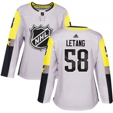 Women's Adidas Pittsburgh Penguins #58 Kris Letang Authentic Gray 2018 All-Star Metro Division NHL Jersey