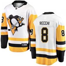 Men's Pittsburgh Penguins #8 Mark Recchi Fanatics Branded White Away Breakaway NHL Jersey