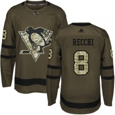 Men's Reebok Pittsburgh Penguins #8 Mark Recchi Authentic Green Salute to Service NHL Jersey