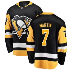 Men's Pittsburgh Penguins #7 Paul Martin Fanatics Branded Black Home Breakaway NHL Jersey