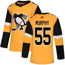 Men's Adidas Pittsburgh Penguins #55 Larry Murphy Premier Gold Alternate NHL Jersey