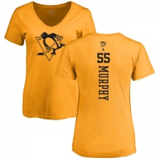 NHL Women's Adidas Pittsburgh Penguins #55 Larry Murphy Gold One Color Backer T-Shirt