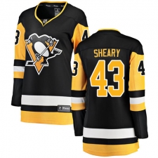 Women's Pittsburgh Penguins #43 Conor Sheary Fanatics Branded Black Home Breakaway NHL Jersey