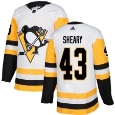 Youth Adidas Pittsburgh Penguins #43 Conor Sheary Authentic White Away NHL Jersey
