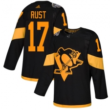 Men's Adidas Pittsburgh Penguins #17 Bryan Rust Black Authentic 2019 Stadium Series Stitched NHL Jersey