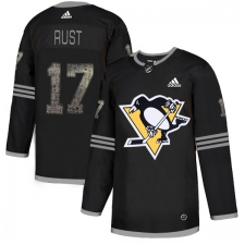 Men's Adidas Pittsburgh Penguins #17 Bryan Rust Black Authentic Classic Stitched NHL Jersey
