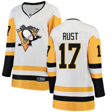 Women's Pittsburgh Penguins #17 Bryan Rust Authentic White Away Fanatics Branded Breakaway NHL Jersey