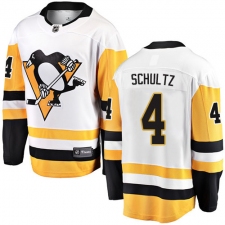 Youth Pittsburgh Penguins #4 Justin Schultz Fanatics Branded White Away Breakaway NHL Jersey