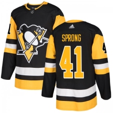 Men's Adidas Pittsburgh Penguins #41 Daniel Sprong Authentic Black Home NHL Jersey
