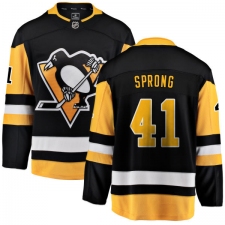 Men's Pittsburgh Penguins #41 Daniel Sprong Fanatics Branded Black Home Breakaway NHL Jersey