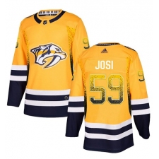 Men's Adidas Nashville Predators #59 Roman Josi Authentic Gold Drift Fashion NHL Jersey