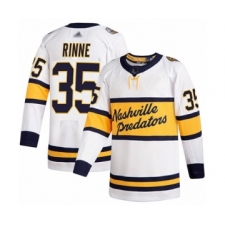 Men's Nashville Predators #35 Pekka Rinne Authentic White 2020 Winter Classic Hockey Jersey