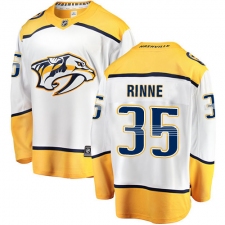 Youth Nashville Predators #35 Pekka Rinne Fanatics Branded White Away Breakaway NHL Jersey