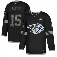 Men's Adidas Nashville Predators #15 Craig Smith Black Authentic Classic Stitched NHL Jersey