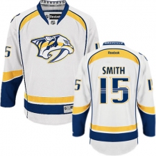 Men's Reebok Nashville Predators #15 Craig Smith Authentic White Away NHL Jersey