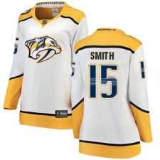 Women's Nashville Predators #15 Craig Smith Fanatics Branded White Away Breakaway NHL Jersey