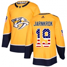 Youth Adidas Nashville Predators #19 Calle Jarnkrok Authentic Gold USA Flag Fashion NHL Jersey
