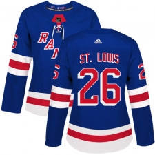 Women's Adidas New York Rangers #26 Martin St. Louis Premier Royal Blue Home NHL Jersey