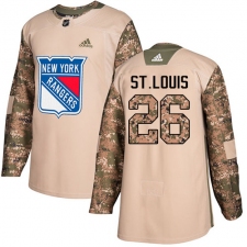 Youth Adidas New York Rangers #26 Martin St. Louis Authentic Camo Veterans Day Practice NHL Jersey