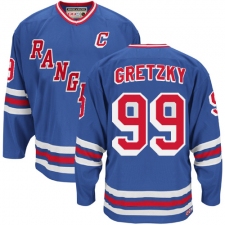 Men's CCM New York Rangers #99 Wayne Gretzky Authentic Royal Blue Heroes of Hockey Alumni Throwback NHL Jersey