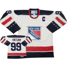 Youth CCM New York Rangers #99 Wayne Gretzky Premier White Throwback NHL Jersey