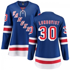 Women's New York Rangers #30 Henrik Lundqvist Fanatics Branded Royal Blue Home Breakaway NHL Jersey