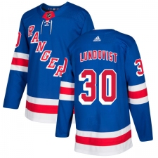 Youth Adidas New York Rangers #30 Henrik Lundqvist Authentic Royal Blue Home NHL Jersey