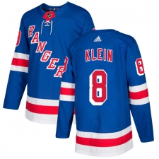 Youth Adidas New York Rangers #8 Kevin Klein Authentic Royal Blue Home NHL Jersey