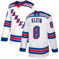 Youth Reebok New York Rangers #8 Kevin Klein Authentic White Away NHL Jersey