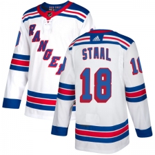 Youth Reebok New York Rangers #18 Marc Staal Authentic White Away NHL Jersey