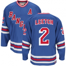 Men's CCM New York Rangers #2 Brian Leetch Authentic Royal Blue Heroes of Hockey Alumni Throwback NHL Jersey