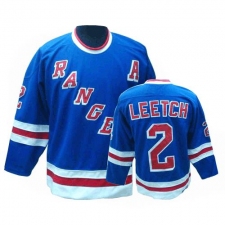 Men's CCM New York Rangers #2 Brian Leetch Authentic Royal Blue Throwback NHL Jersey