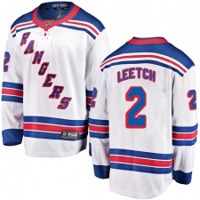 Men's New York Rangers #2 Brian Leetch Fanatics Branded White Away Breakaway NHL Jersey
