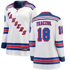 Women's New York Rangers #18 Walt Tkaczuk Fanatics Branded White Away Breakaway NHL Jersey
