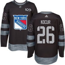 Men's Adidas New York Rangers #26 Joe Kocur Authentic Black 1917-2017 100th Anniversary NHL Jersey