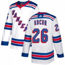 Men's Reebok New York Rangers #26 Joe Kocur Authentic White Away NHL Jersey