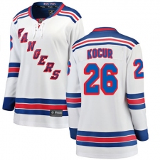 Women's New York Rangers #26 Joe Kocur Fanatics Branded White Away Breakaway NHL Jersey
