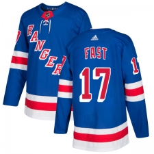 Men's Adidas New York Rangers #17 Jesper Fast Authentic Royal Blue Home NHL Jersey