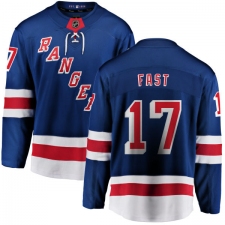 Men's New York Rangers #17 Jesper Fast Fanatics Branded Royal Blue Home Breakaway NHL Jersey