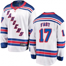 Men's New York Rangers #17 Jesper Fast Fanatics Branded White Away Breakaway NHL Jersey