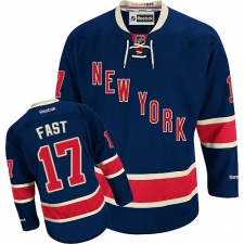 Youth Reebok New York Rangers #17 Jesper Fast Authentic Navy Blue Third NHL Jersey