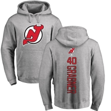 NHL Adidas New Jersey Devils #40 Michael Grabner Ash Backer Pullover Hoodie