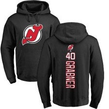 NHL Adidas New Jersey Devils #40 Michael Grabner Black Backer Pullover Hoodie