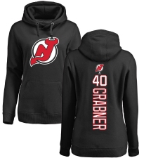 NHL Women's Adidas New Jersey Devils #40 Michael Grabner Black Backer Pullover Hoodie