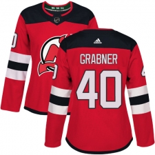 Women's Adidas New Jersey Devils #40 Michael Grabner Authentic Red Home NHL Jersey