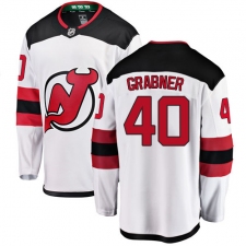 Youth New Jersey Devils #40 Michael Grabner Fanatics Branded White Away Breakaway NHL Jersey