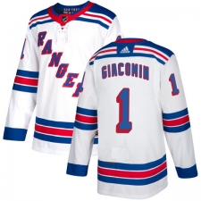 Men's Reebok New York Rangers #1 Eddie Giacomin Authentic White Away NHL Jersey