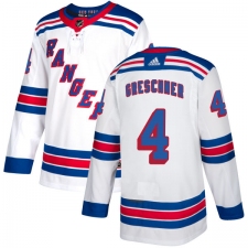 Men's Reebok New York Rangers #4 Ron Greschner Authentic White Away NHL Jersey