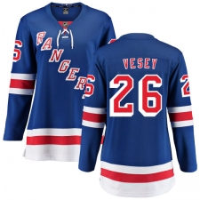 Women's New York Rangers #26 Jimmy Vesey Fanatics Branded Royal Blue Home Breakaway NHL Jersey